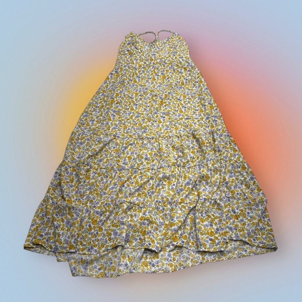 ULTRA FLIRT Women’s 1X Yellow Floral SMOCKED TIERED MIDI Dress 🌟 - Picture 3 of 4
